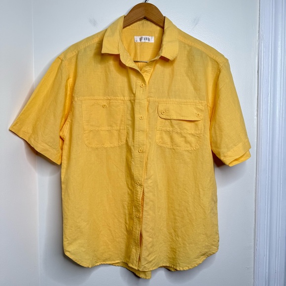 Gitano Tops - Vintage Gitano Casual Button Up Blouse No Size Linen? Short Sleeve Summer